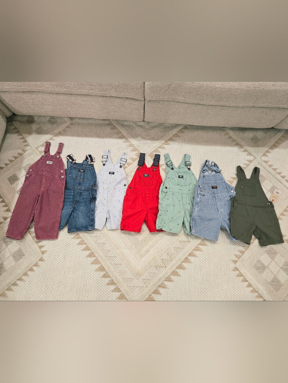 7 Pcs.Toddler Boy Overalls Bundle